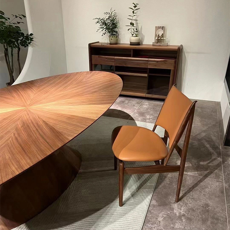 Pedestal dining table solid wood from Fuzhou Qiankun Manufacturing Co., Ltd.
