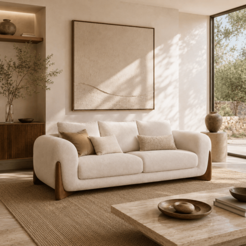 4-Seater Curved Arm Sofa - Sofa - QONKA HOME