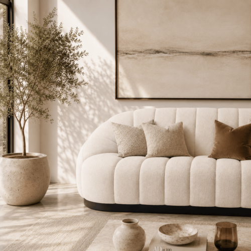 3-Seater Channel Tufted Sofa - Sofa - QONKA HOME