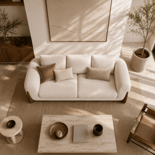 4-Seater Curved Arm Sofa - Sofa - QONKA HOME