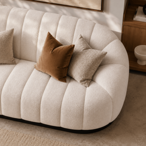 3-Seater Channel Tufted Sofa - Sofa - QONKA HOME