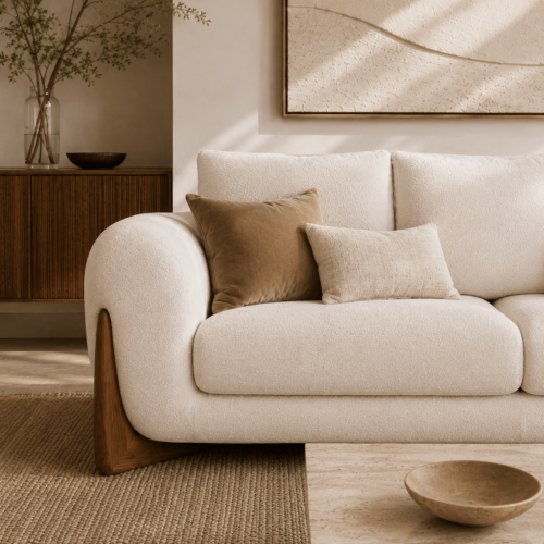 4-Seater Curved Arm Sofa - Sofa - QONKA HOME
