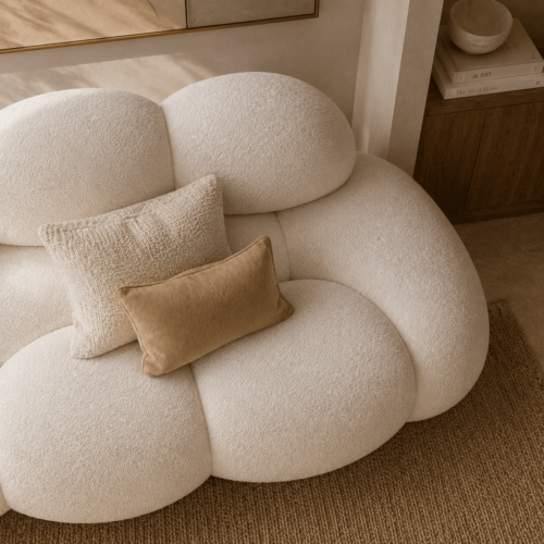 Cloud‑Shaped Boucle Wabi‑Sabi Bubble Sofa Soft Modular Couch For Home Decor - Sofa - QONKA HOME