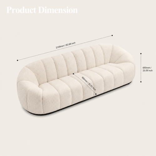 3-Seater Channel Tufted Sofa - Sofa - QONKA HOME