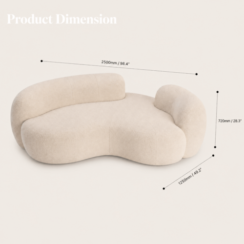 Soft Teddy Boucle Wabi‑Sabi Irregular Curved Sofa For Modern Living Room - Sofa - QONKA HOME