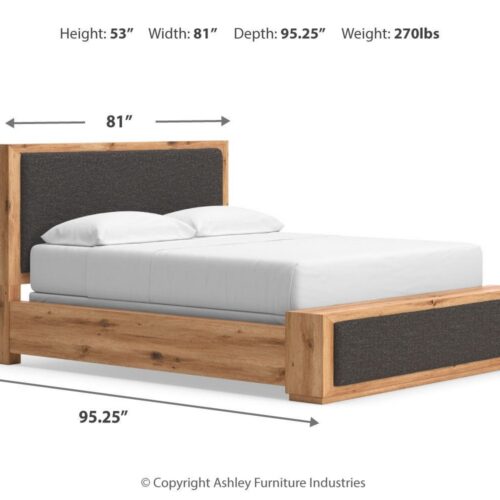 California King Upholstered Panel Bed - Bed - QONKA HOME