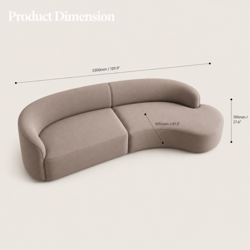 Soft Wabi‑Sabi Curved Fabric Sectional Sofa For Cozy Living Room Decor - Sofa - QONKA HOME