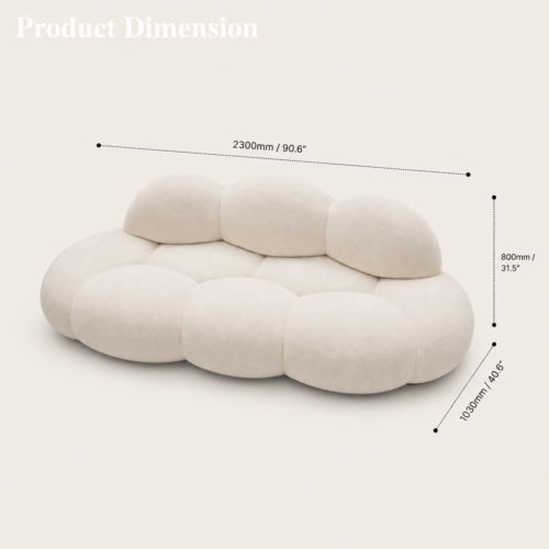 Cloud‑Shaped Boucle Wabi‑Sabi Bubble Sofa Soft Modular Couch For Home Decor - Sofa - QONKA HOME