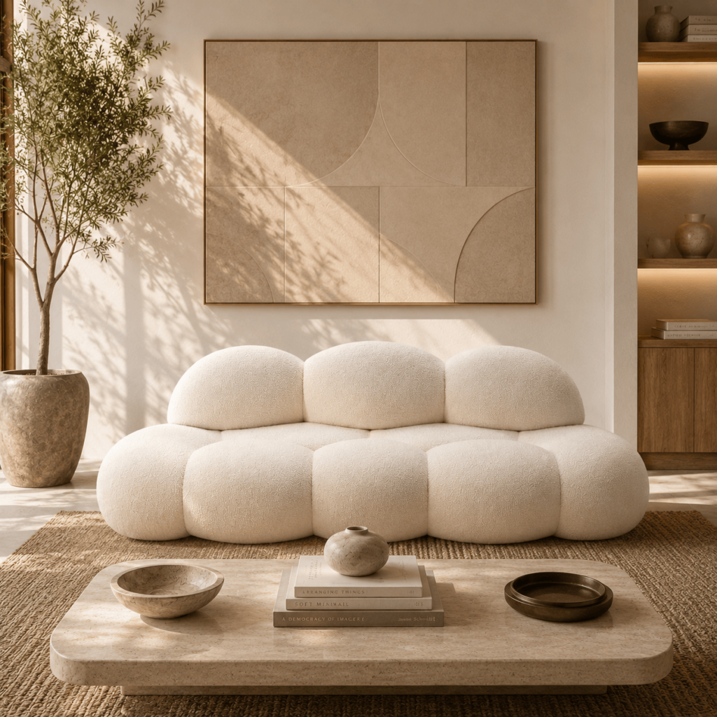 Cloud‑Shaped Boucle Wabi‑Sabi Bubble Sofa Soft Modular Couch For Home Decor - Sofa - QONKA HOME