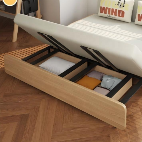 Armless Solid Wood Foldable Sofa Bed - Sofa bed - QONKA HOME