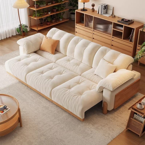 Cream Style Electric Sofa Bed For Living Room - 1786435199 - QONKA HOME