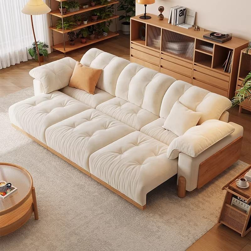 Cream Style Electric Sofa Bed For Living Room - 1786435199 - QONKA HOME
