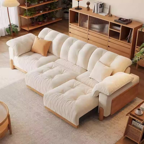Cream Style Electric Sofa Bed For Living Room - 1786435215 - QONKA HOME