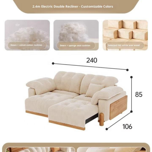 Cream Style Electric Sofa Bed For Living Room - 1786435225 - QONKA HOME