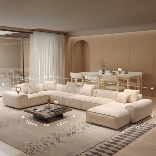 Luxury U Shape Modular Sectional Sofa - Sofa - QONKA HOME