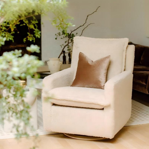 Zero Gravity Recliner Chair Teddy Fabric Single Sofa - Leisure chairs - QONKA HOME