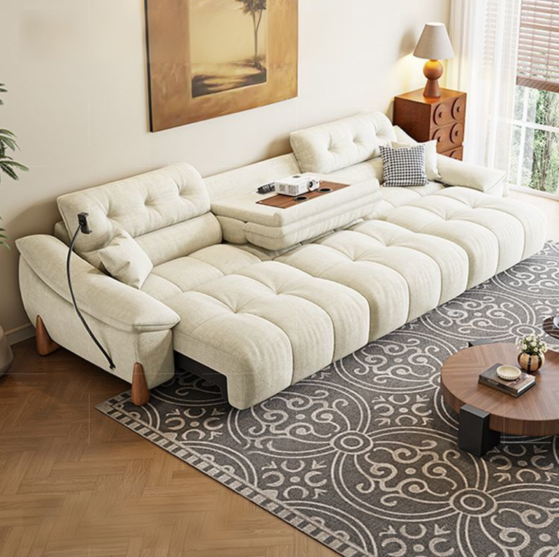 Beige Chenille Cloud Modular Sectional Sofa - Sofa - QONKA HOME