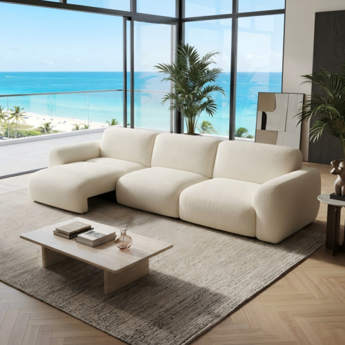 Cream Electric Sectional Sofa With Power Recliner - Sofa - QONKA HOME