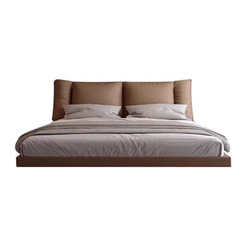 Minimalist SolidWood Upholstered Platform Bed - Bed - QONKA HOME