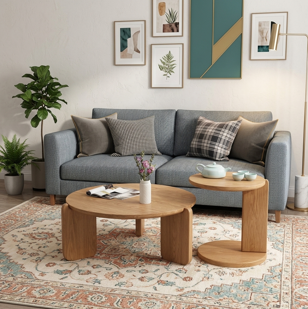 solid wood coffee table from QONKA HOME furniture factory
