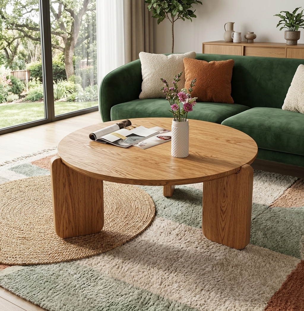 Oak coffee table minimalist wood coffee table manufacturer China