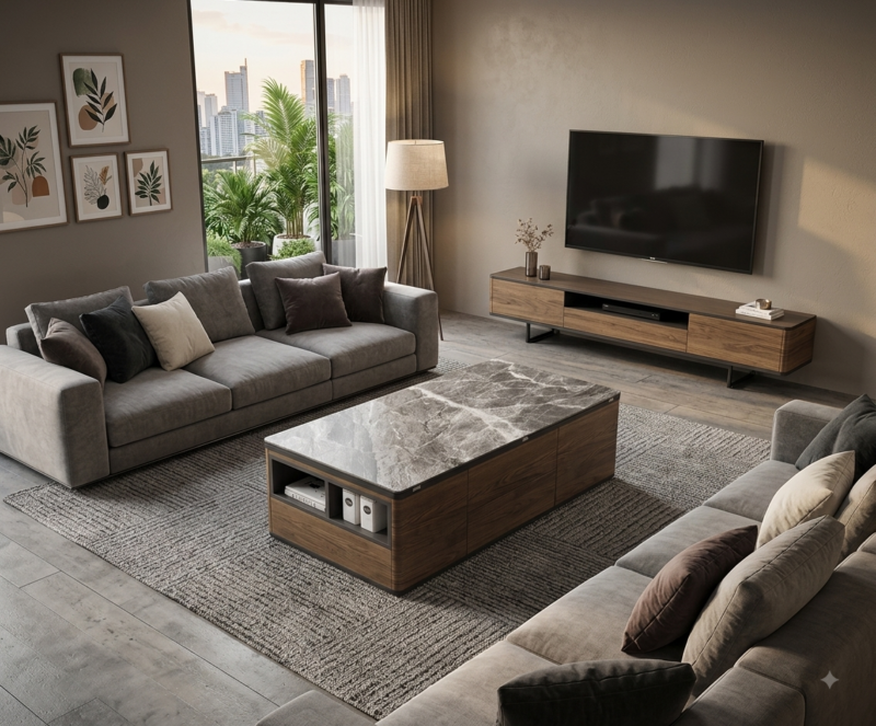 Modern Multi-functional Lift Top Coffee Table - Coffee table - QONKA HOME