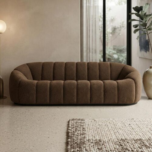 3-Seater Channel Tufted Sofa - Sofa - QONKA HOME