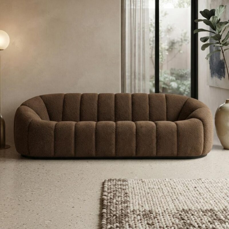 3-Seater Channel Tufted Sofa - Sofa - QONKA HOME