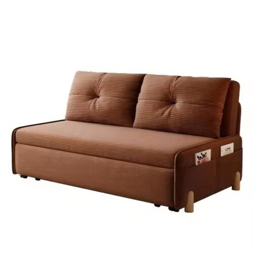 Corduroy Tufted 2 Seater Pull-Out Sofa Bed - Sofa bed - QONKA HOME