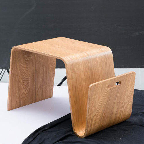 Mid-Century Modern Molded Plywood Coffee Table with Integrated Magazine Rack - Coffee table - QONKA HOME