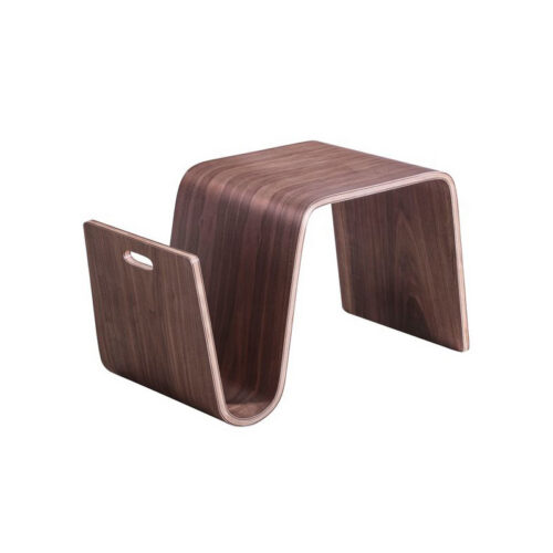 Mid-Century Modern Molded Plywood Coffee Table with Integrated Magazine Rack - Coffee table - QONKA HOME