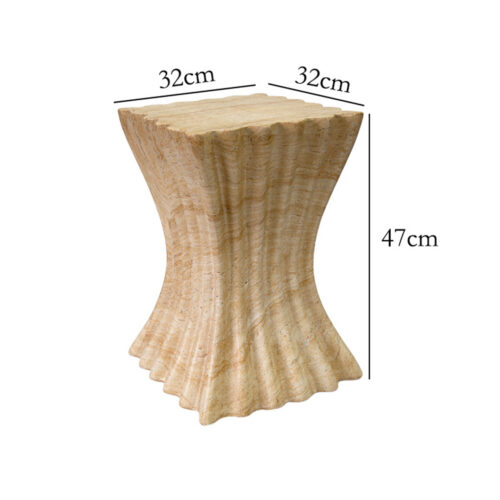 Creative Travertine‑Look Sofa Side Table Coffee Table& Nightstand - Coffee table - QONKA HOME