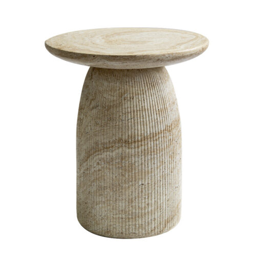 Faux Travertine Sofa Side Table - Coffee table - QONKA HOME