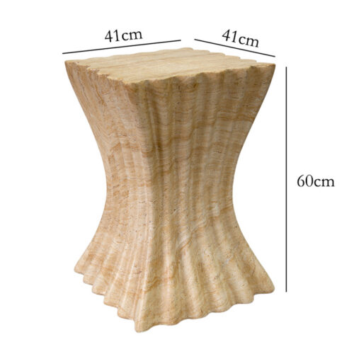Creative Travertine‑Look Sofa Side Table Coffee Table& Nightstand - Coffee table - QONKA HOME