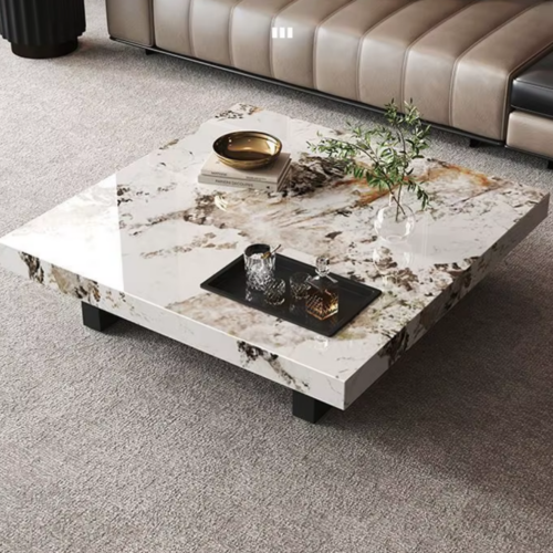 Italian Minimalist Sintered Stone Coffee Table, Rectangle & Square - Coffee table - QONKA HOME