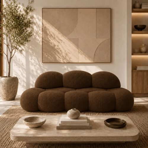 Cloud‑Shaped Boucle Wabi‑Sabi Bubble Sofa Soft Modular Couch For Home Decor - Sofa - QONKA HOME