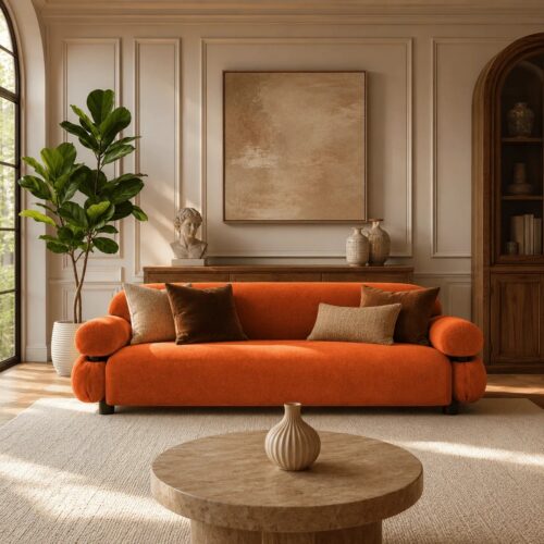 3-Seater Sofa Rounded Silhouette - Sofa - QONKA HOME