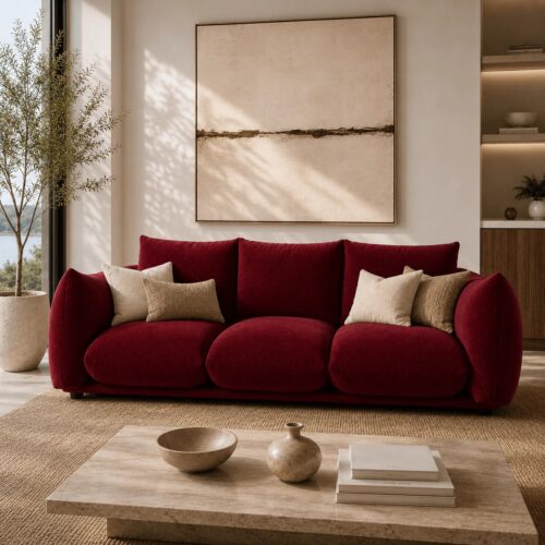 4-Seater Curved Arm Sofa - Sofa - QONKA HOME