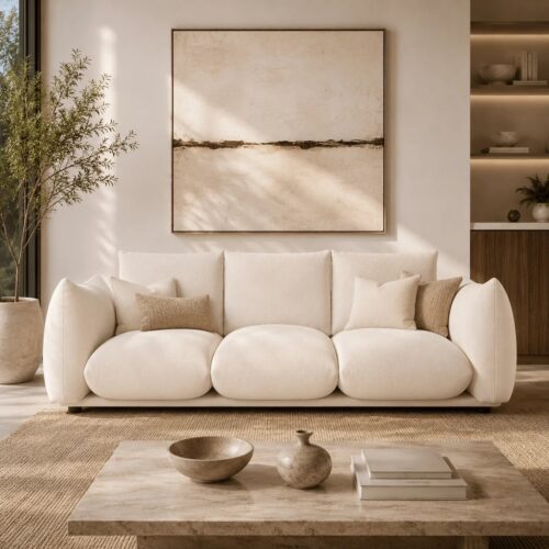 4-Seater Curved Arm Sofa - Sofa - QONKA HOME