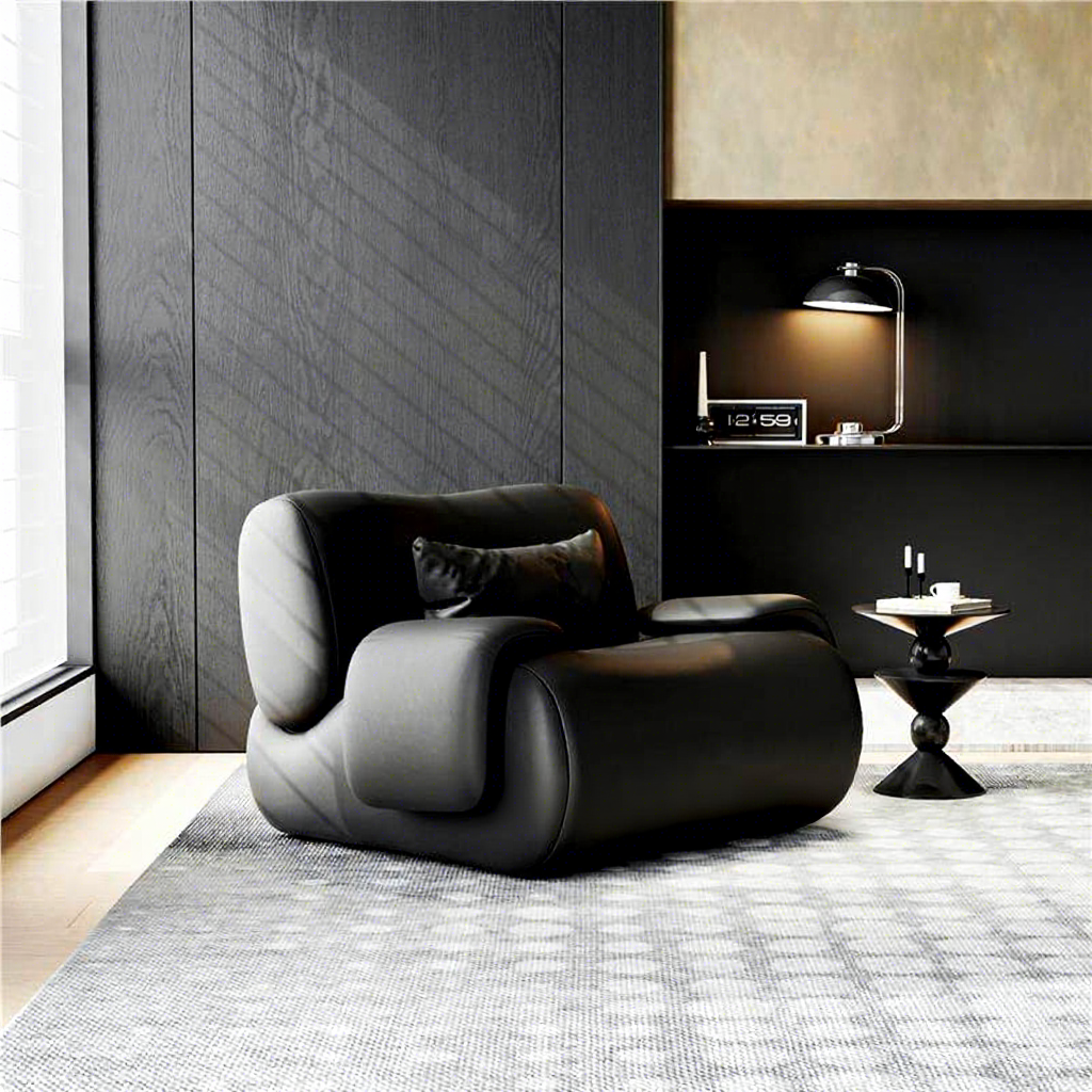Italian-style Single-seater Sofa Chair - Sku 1 Elegant Black - QONKA HOME