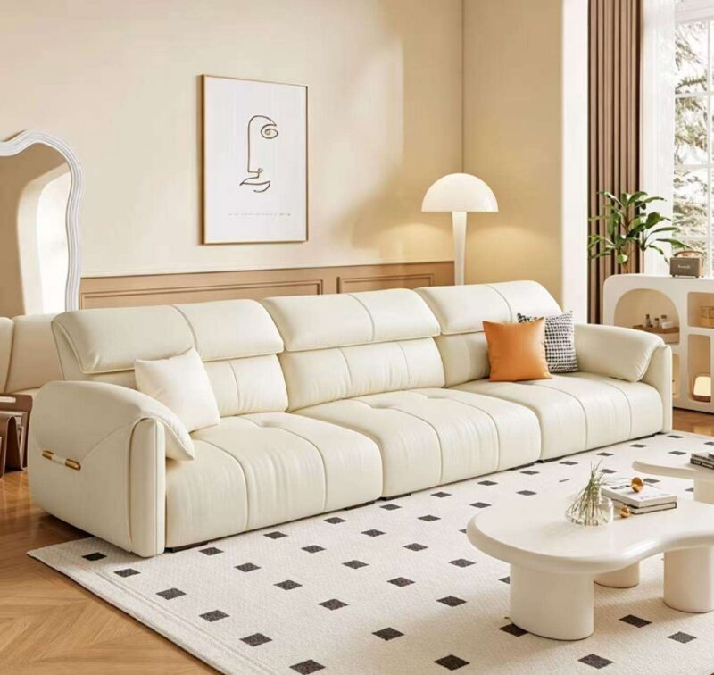 Top-grain Leather, Customizable Electric Sofa - Living room furniture - QONKA HOME