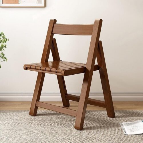 Solid Rubber Wood Folding Dining Chair Multi‑Color PU Leather Padded Fold‑able Side Chair for Kitchen Apartment - Dini...