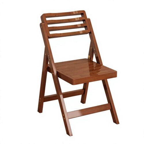 Natural Bamboo Folding Dining Chair Slatted Hollow Backrest Solid Bamboo Foldable Side Chair Indoor Balcony Patio - Dining...