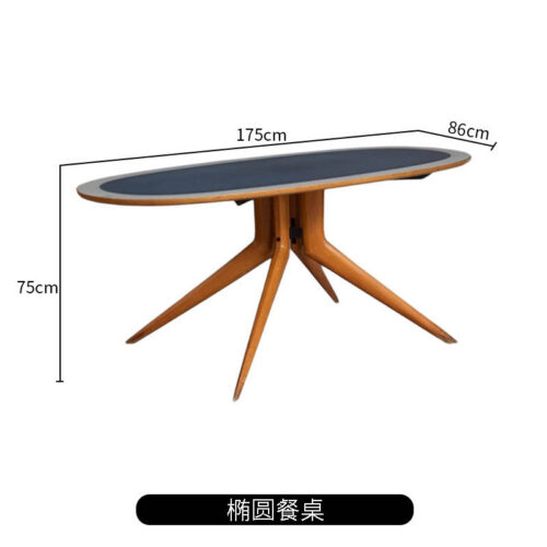 Oval Tempered Glass Dining Table Solid Ash Wood Tripod Base Mid-Century Modern Dining Table for Home Dining Room - Dining ...