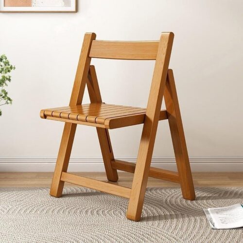 Solid Rubber Wood Folding Dining Chair Multi‑Color PU Leather Padded Fold‑able Side Chair for Kitchen Apartment - Dini...