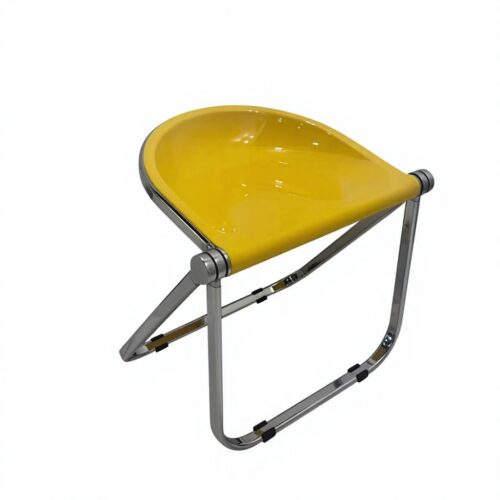 Folding Dining Chair Glossy PC Panel Chrome Plated Metal Frame Modern Transparent Accent Side Chair For Home Living Room C...