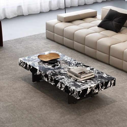 Italian Minimalist Sintered Stone Coffee Table, Rectangle & Square - Coffee table - QONKA HOME