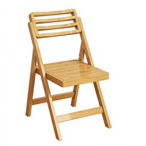 Natural Bamboo Folding Dining Chair Slatted Hollow Backrest Solid Bamboo Foldable Side Chair Indoor Balcony Patio - Dining...