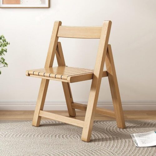 Solid Rubber Wood Folding Dining Chair Multi‑Color PU Leather Padded Fold‑able Side Chair for Kitchen Apartment - Dini...