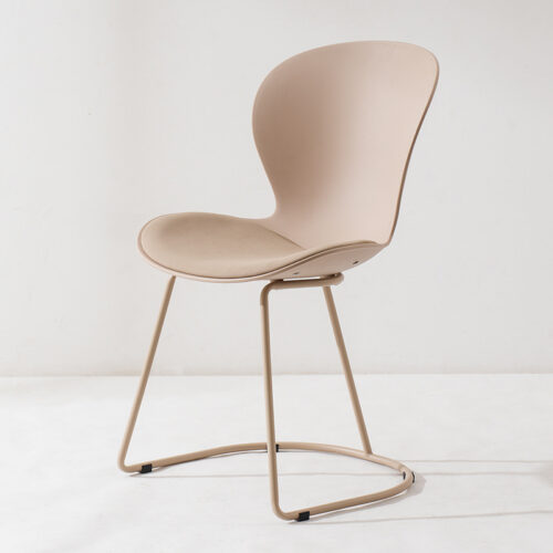 Modern Plastic Dining Chair Sled Metal Base Upholstered Seat Side Chair Multi‑Color Option for Kitchen Dining Room - Din...
